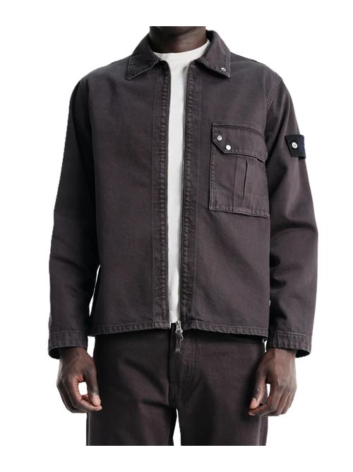 Comfort-fit overshirt with zip fastening Stone Island | L2S14 1200002 S0J24V0011 DARK BURGUNDY